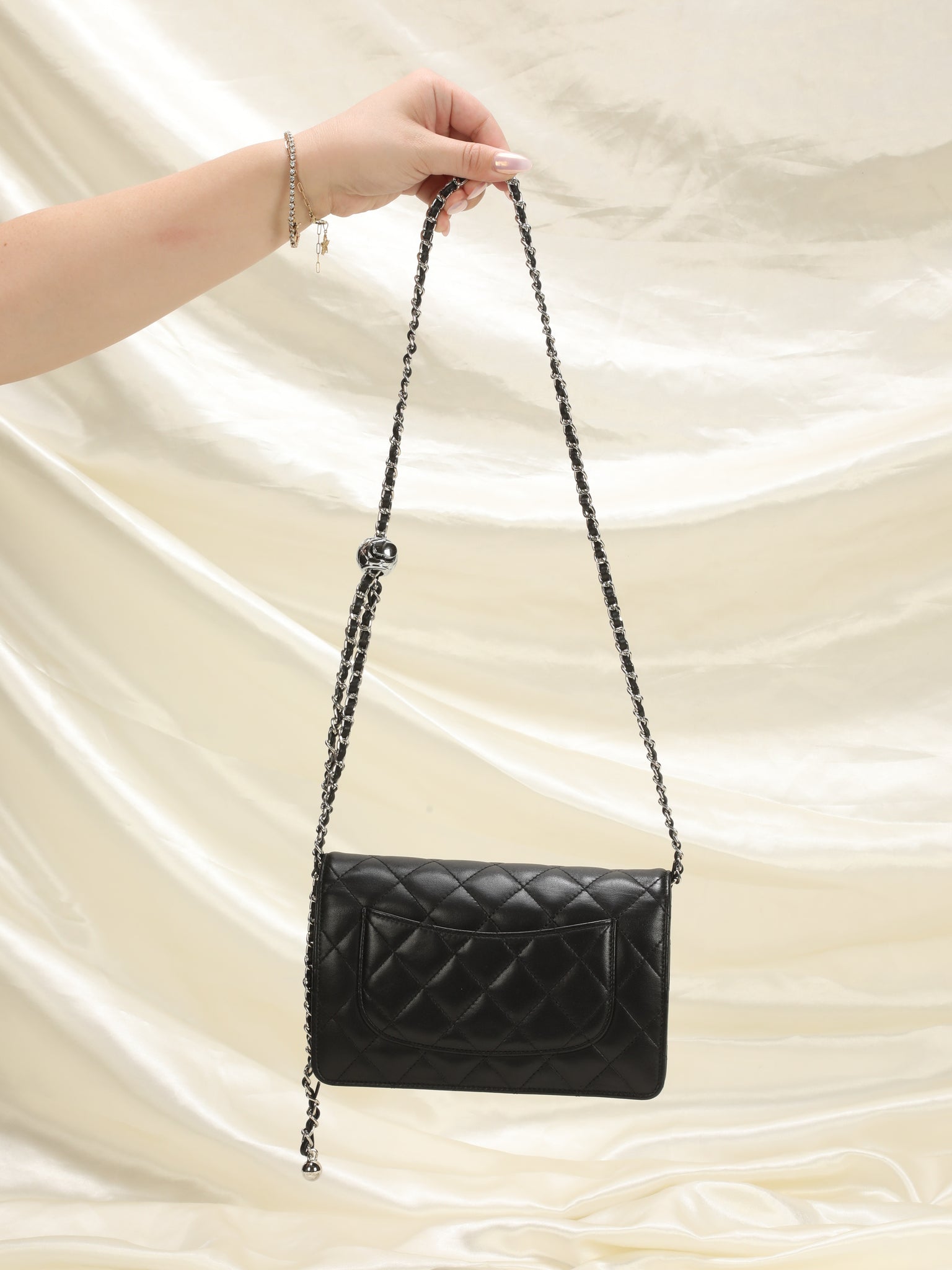 Chanel Lambskin Quilted Clutch on Chain