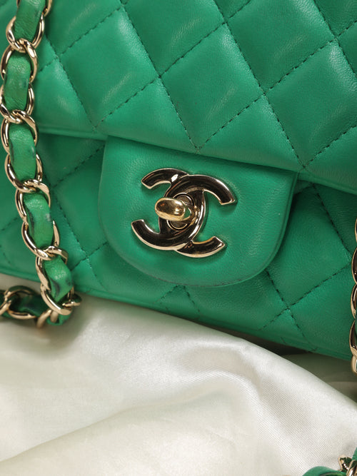 Rare Chanel Lambskin Square Green Mini Flap Bag – SFN