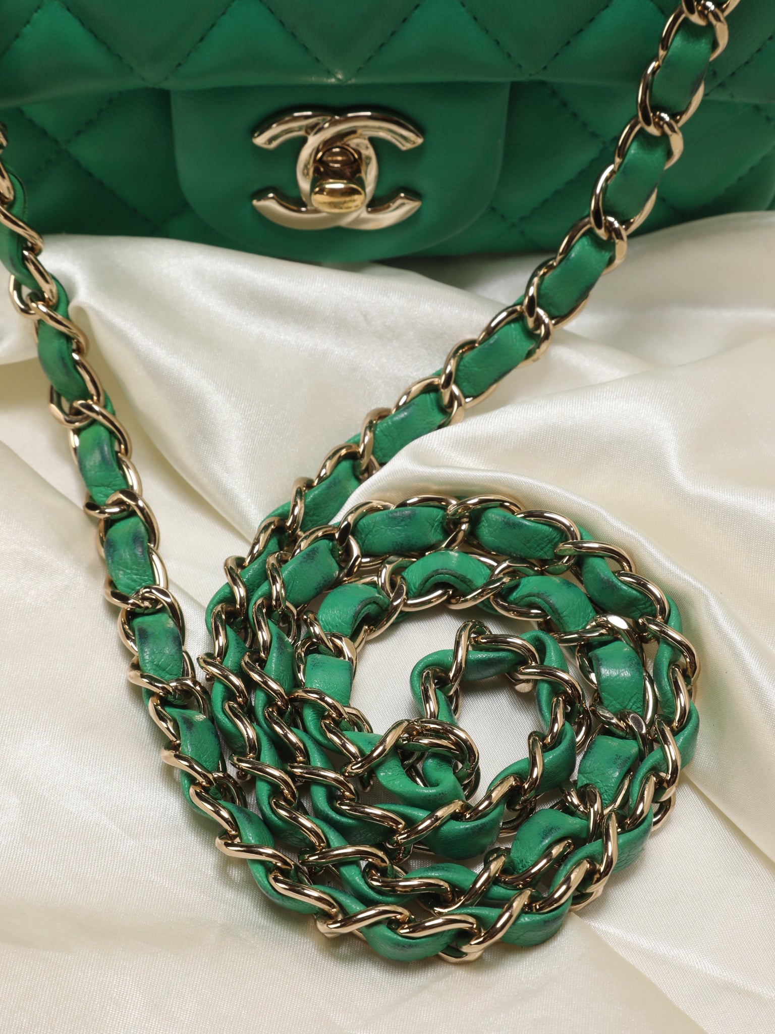 Chanel Green Lizard Mini Rectangular Classic Single Flap Gold Hardware,  2018 Available For Immediate Sale At Sotheby's
