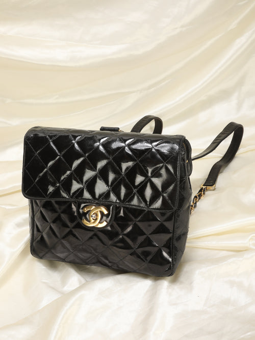 Rare Chanel Patent Turnlock Backpack – SFN