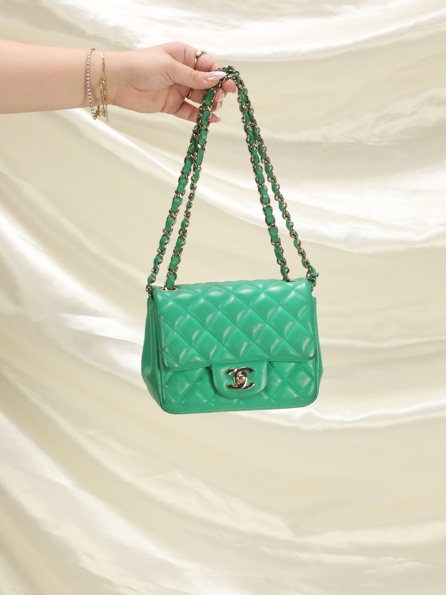 mini green chanel bag