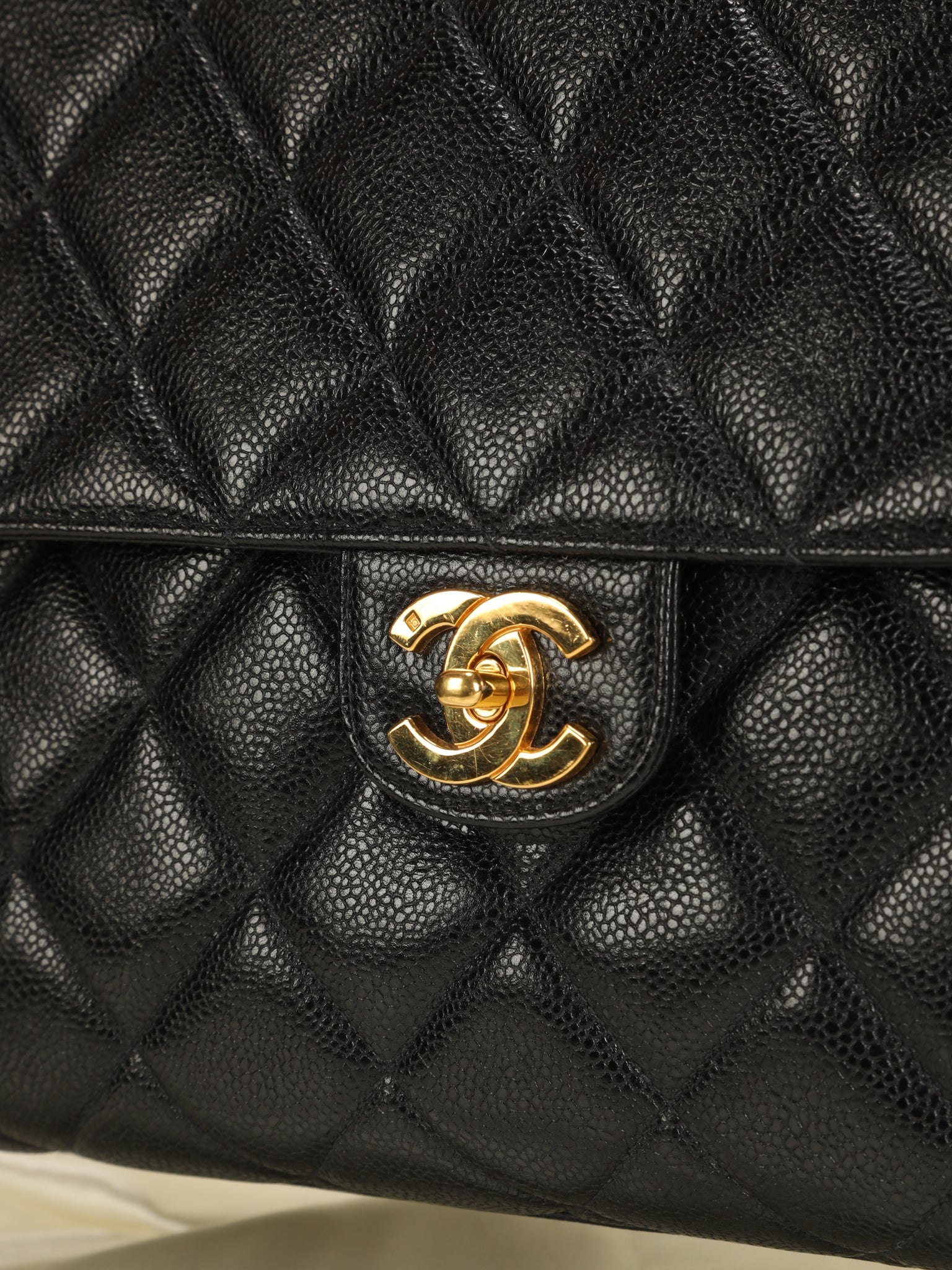 Chanel Caviar Top Handle Flap Bag