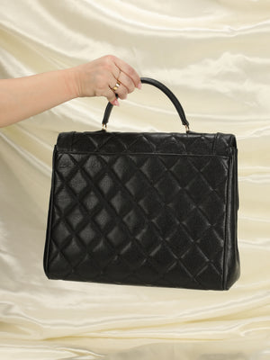 Chanel Caviar Top Handle Flap Bag
