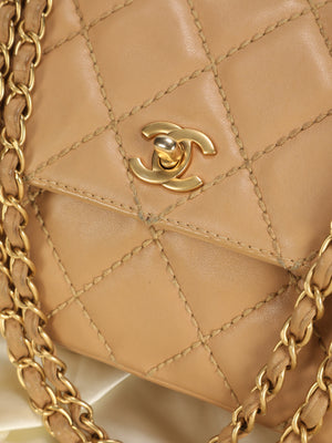 Chanel Beige Stitch Flap Bag