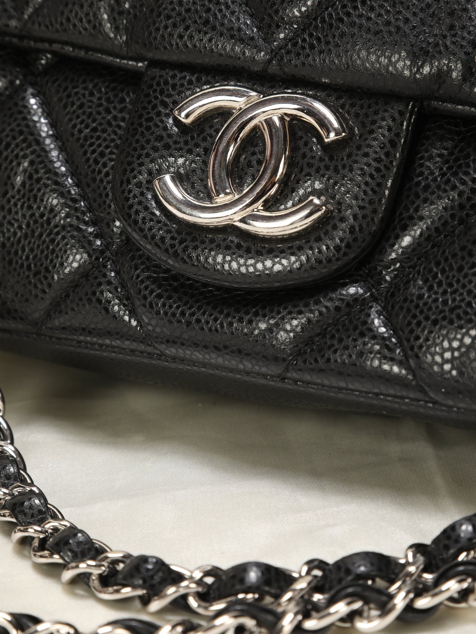 Chanel Caviar Single Flap Shoulder Bag