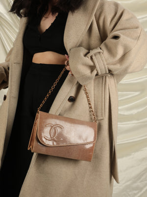 Chanel Lizard-Embossed Bag