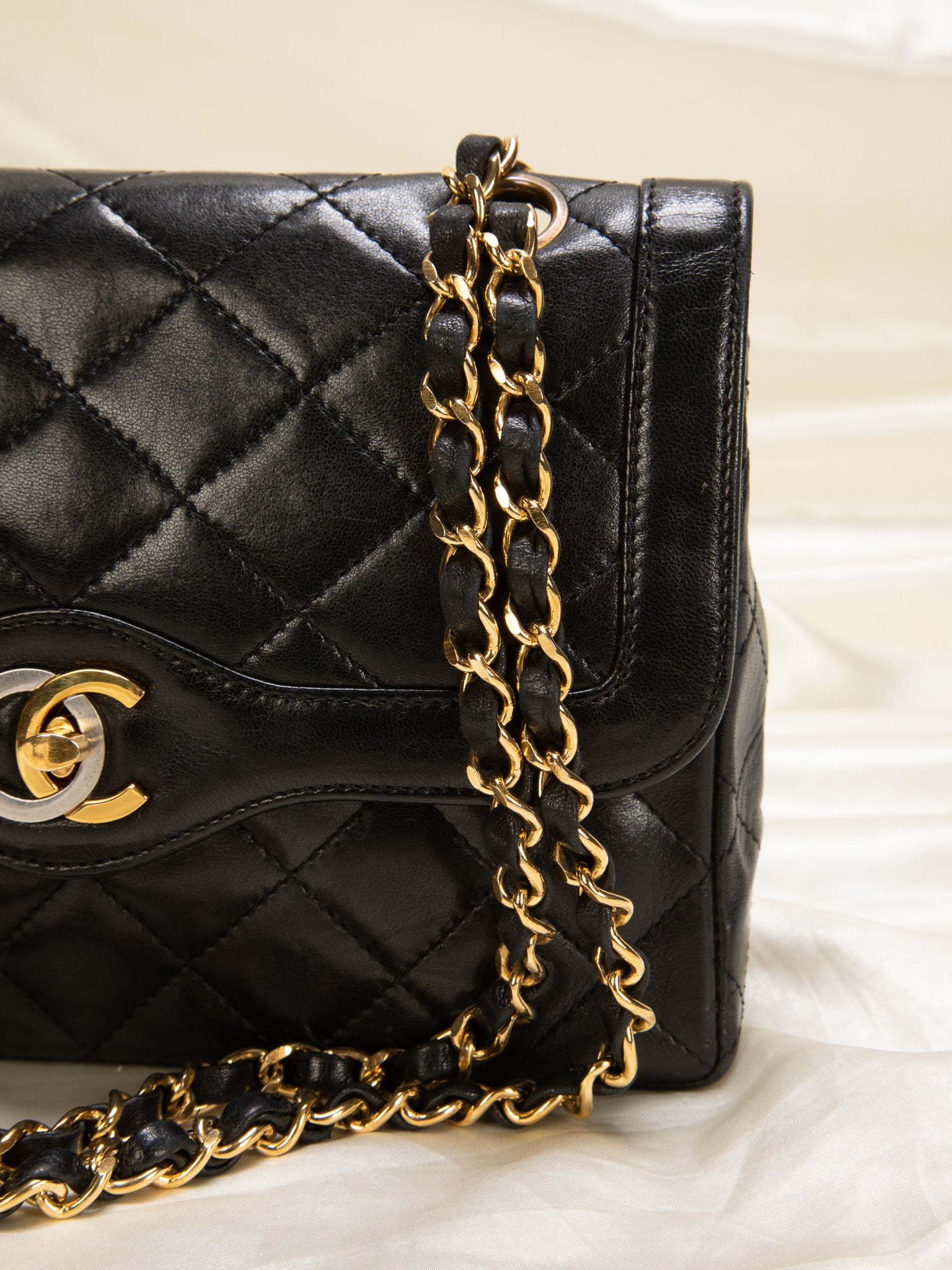 Chanel Lambskin Two-Tone Flap Bag