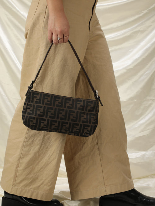 Fendi, Bags, Fendi Zucca Pochette Crossbody Handbag