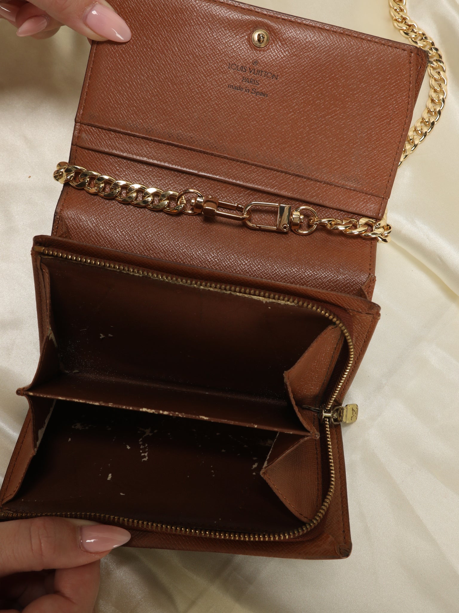 small louis vuitton wallet with chain