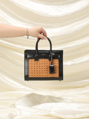 Saint Laurent Sac De Jour Baby Leather Handbag In Brown