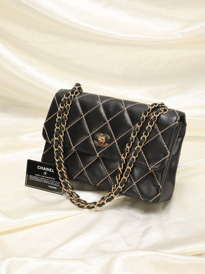 Chanel Calfskin Wild Stitch Flap Bag