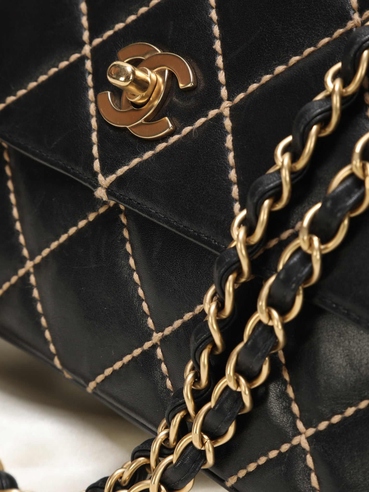 Chanel Calfskin Wild Stitch Straight Flap Bag 6945066 93844