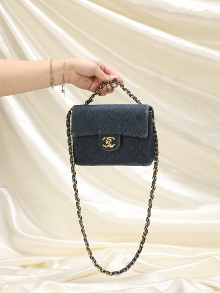 Chanel Vintage Rare Denim Classic Square Mini Flap – Classic Coco