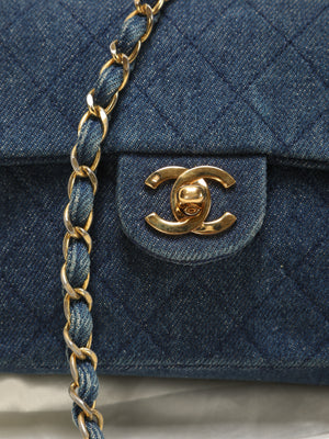 Rare Chanel Denim Mini Classic Flap