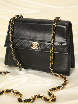 Extremely Rare Chanel Trapezoid Lambskin Bag with Wallet