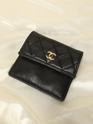 Extremely Rare Chanel Trapezoid Lambskin Bag with Wallet