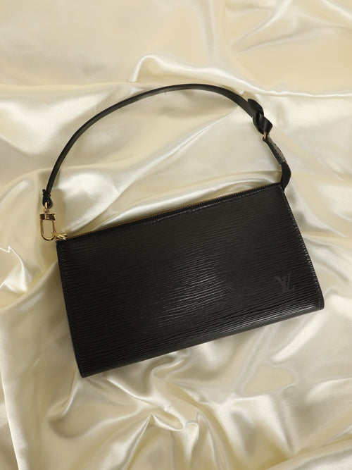 LOUIS VUITTON Epi Pochette Poche Cosmetic Bag Black 34623