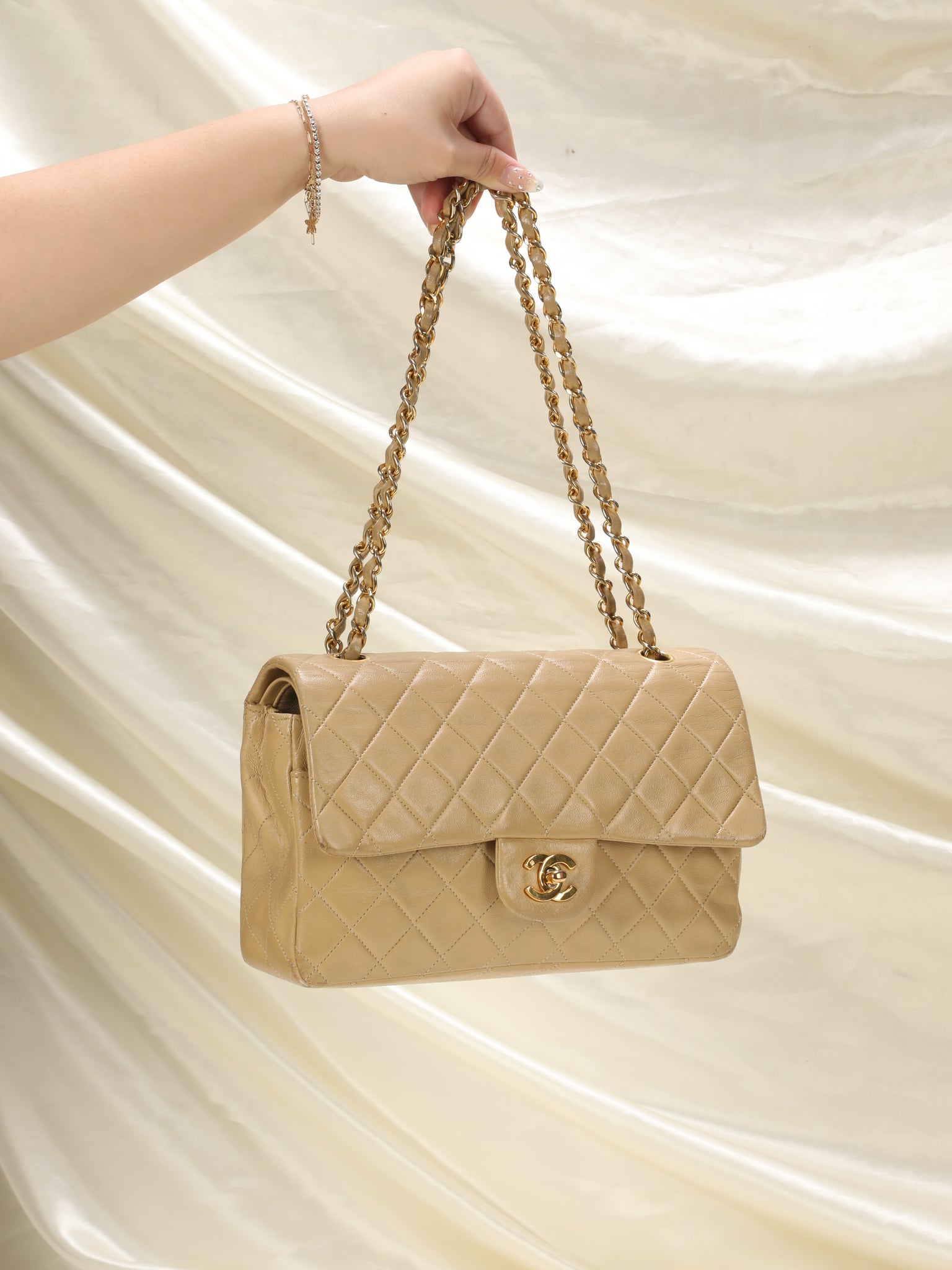 Chanel Beige Medium Classic Flap Bag