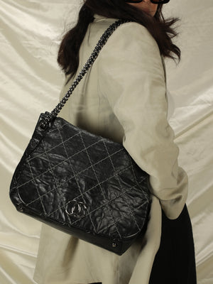 Authentic Chanel Shoulder Bag Wild Stitch Classic