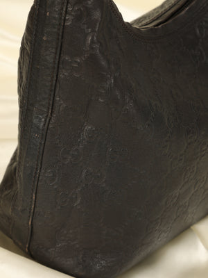Gucci Monogram Embossed Leather Hobo