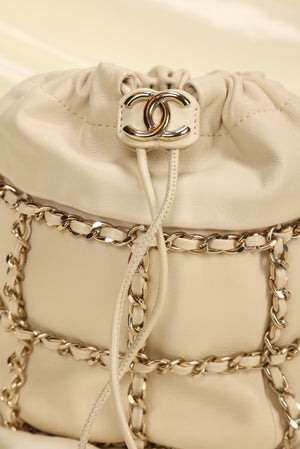 Chanel 2020 Frame Chain Basket Mini Bucket Bag