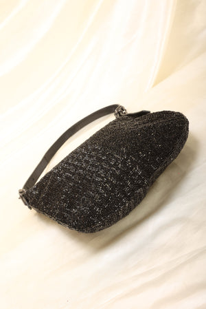 Extremely Rare Fendi Zucchino Beaded Oyster Bag