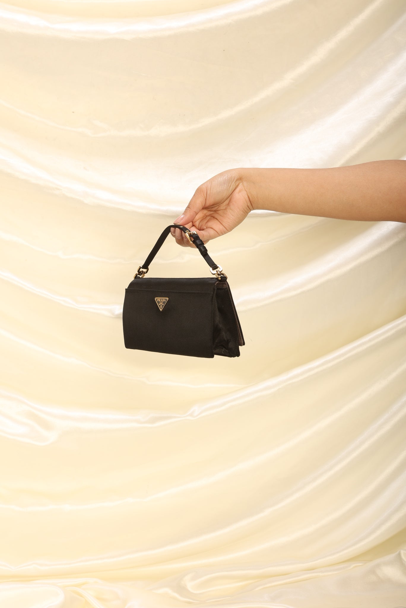 Prada, Bags, Prada Nylon Minipochette Handbag Dark Brown