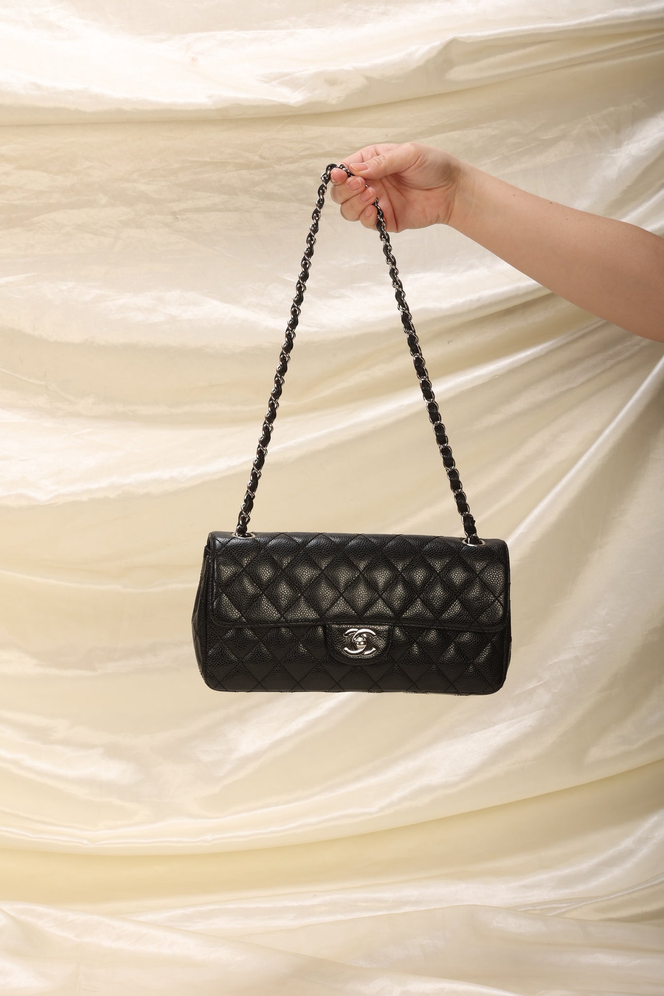 Chanel East West Flap Bag in Black Caviar and GHW – Brands Lover
