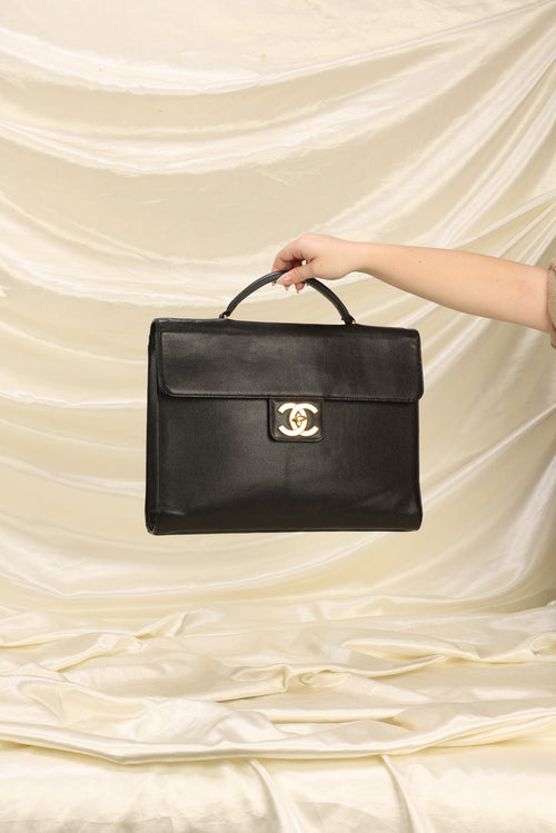 Chanel XL Logo Caviar Briefcase Bag – SFN