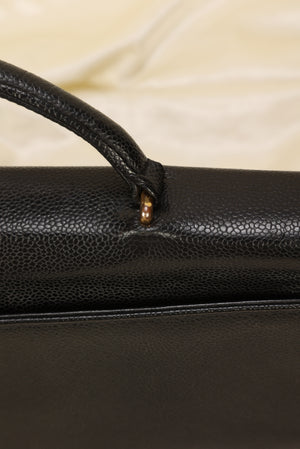 Chanel XL Logo Caviar Briefcase Bag