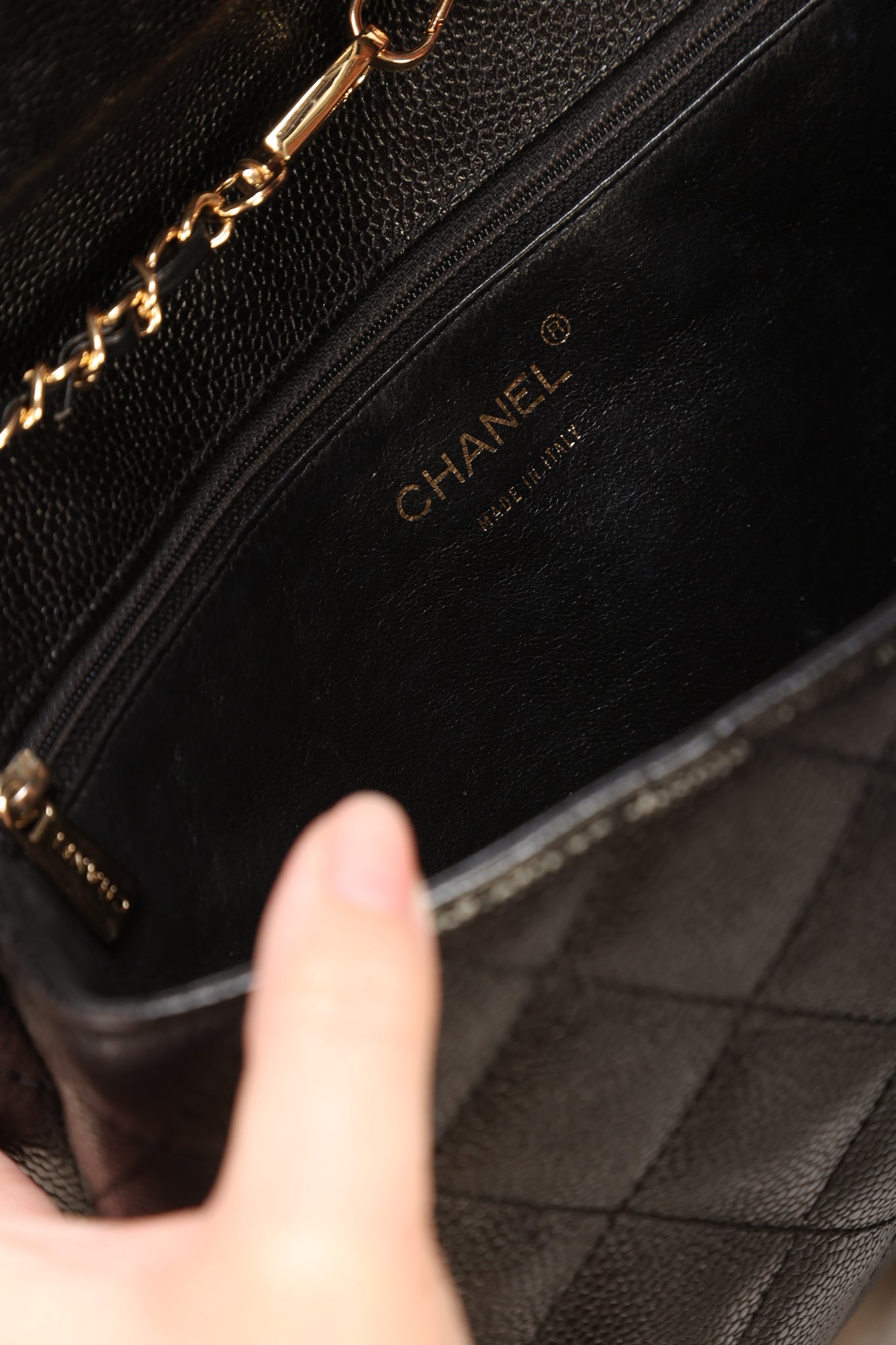 Chanel Caviar Clutch on Chain