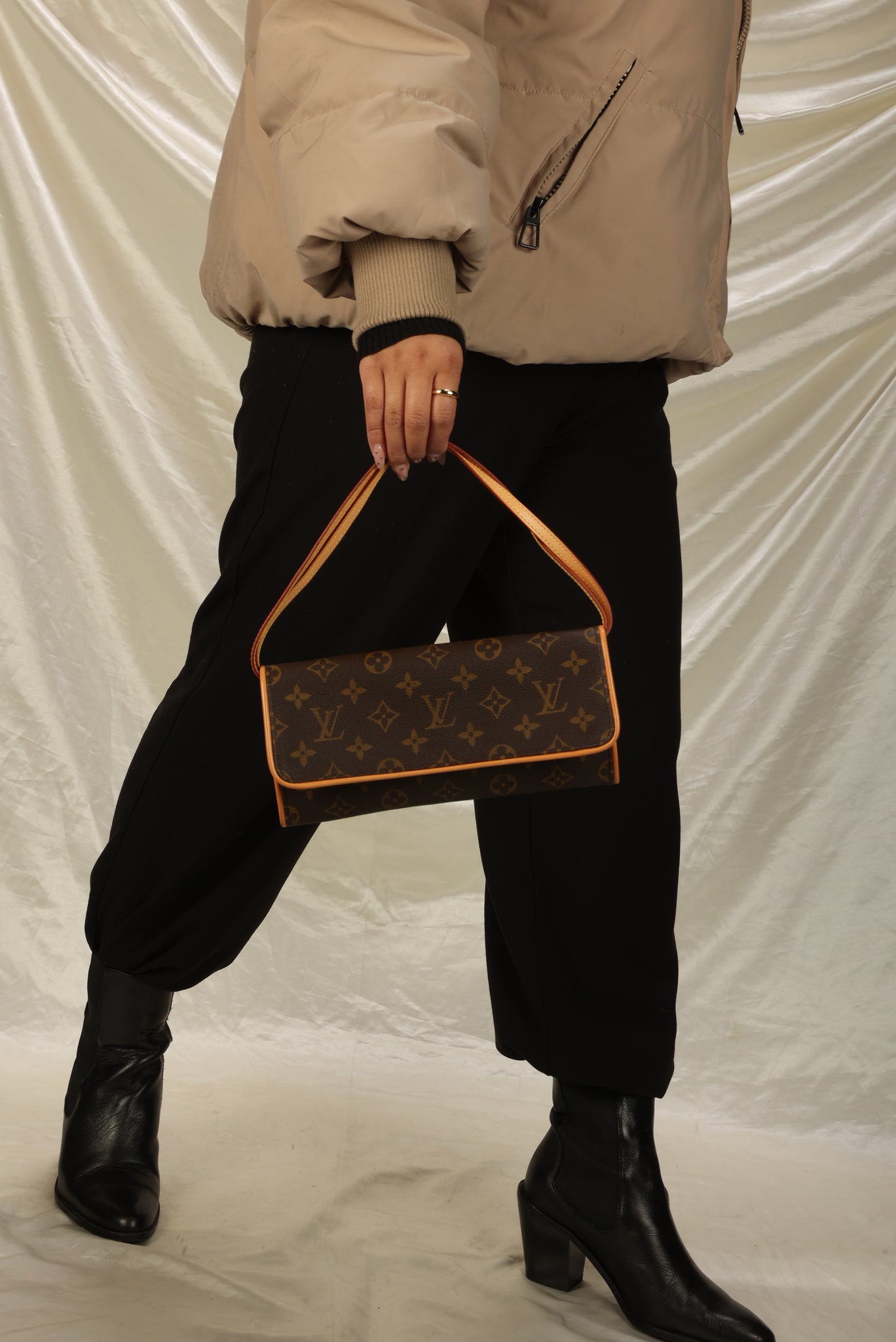 LOUIS VUITTON Twin GM Monogram Canvas Pochette Shoulder Bag