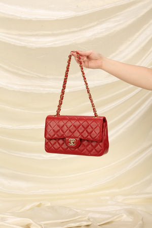 Chanel Lambskin Small Red Double Flap