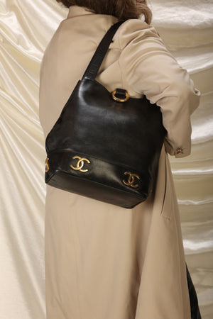 Rare Chanel Lambskin Logo Shoulder Bag