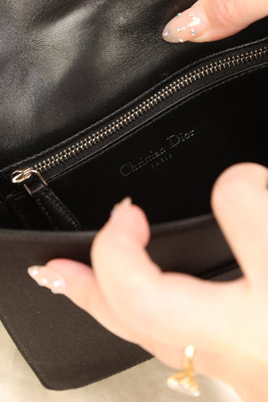 Extremely Rare Dior Crystal Velvet Satin Flap Bag
