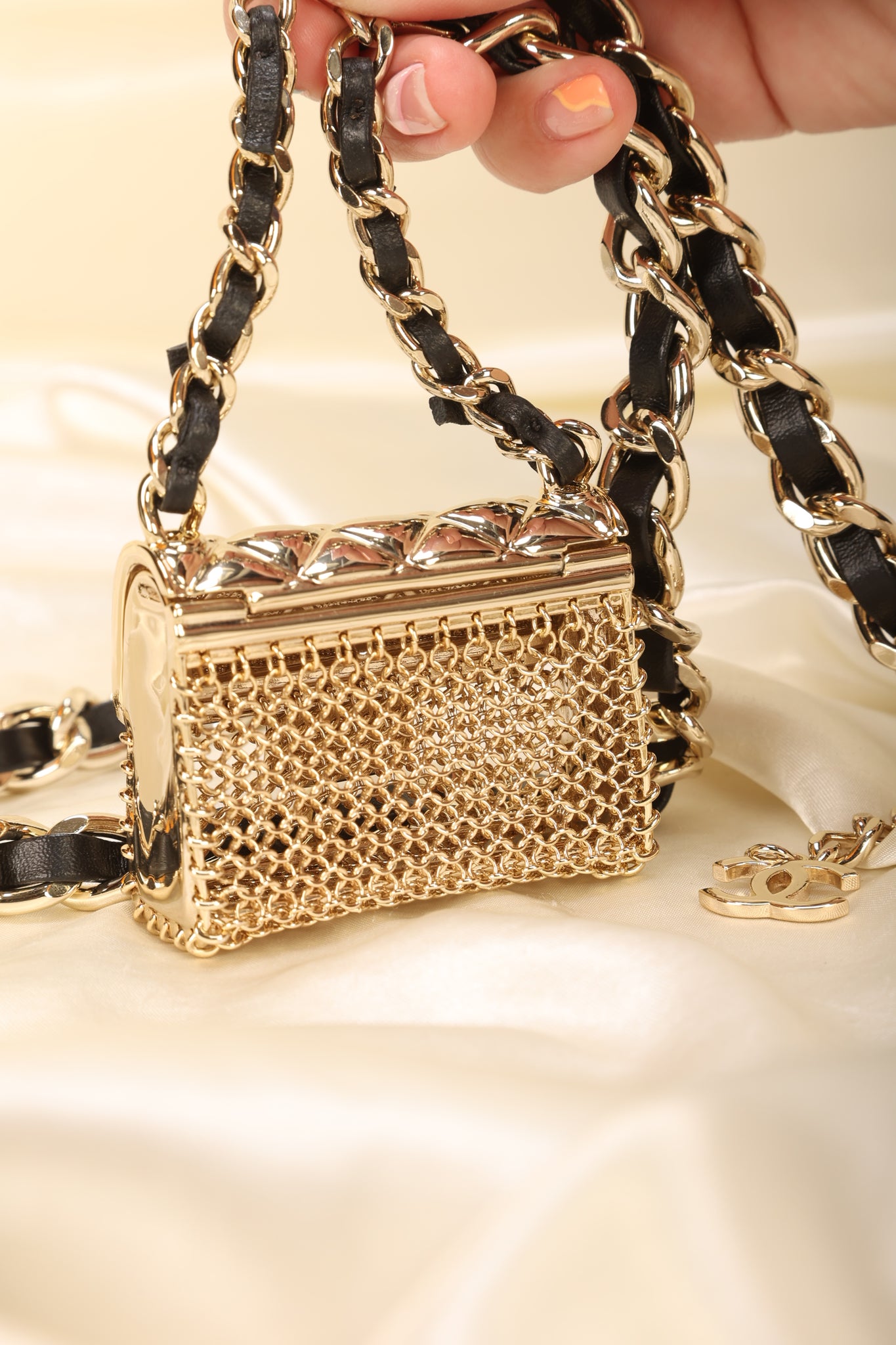 Limited Edition Chanel 2021 Micro Chain Belt Bag