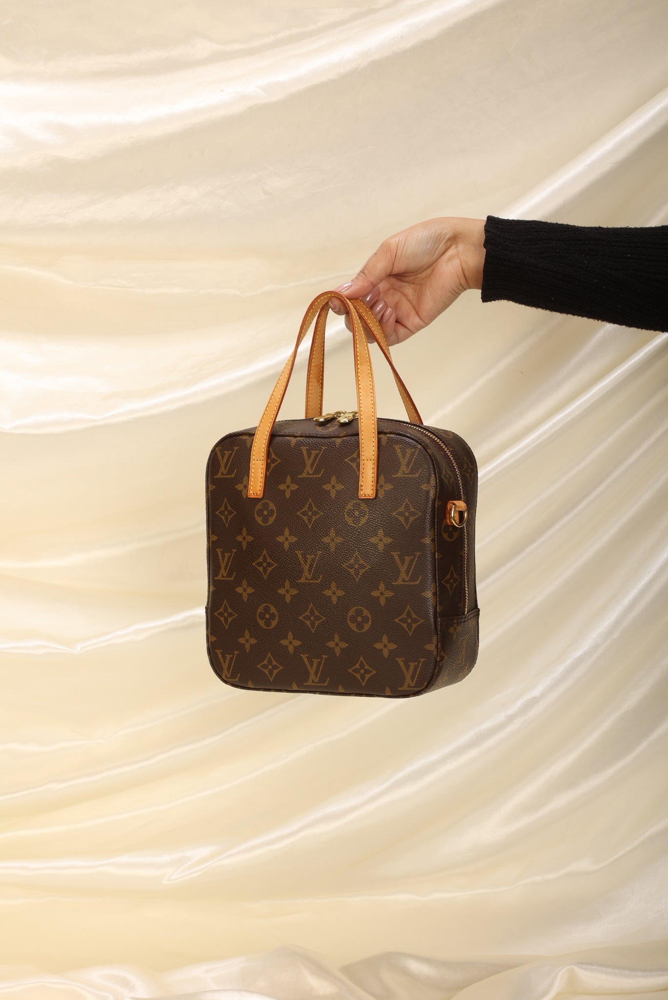 Louis Vuitton Spontini Handbag in Brown Monogram Canvas and
