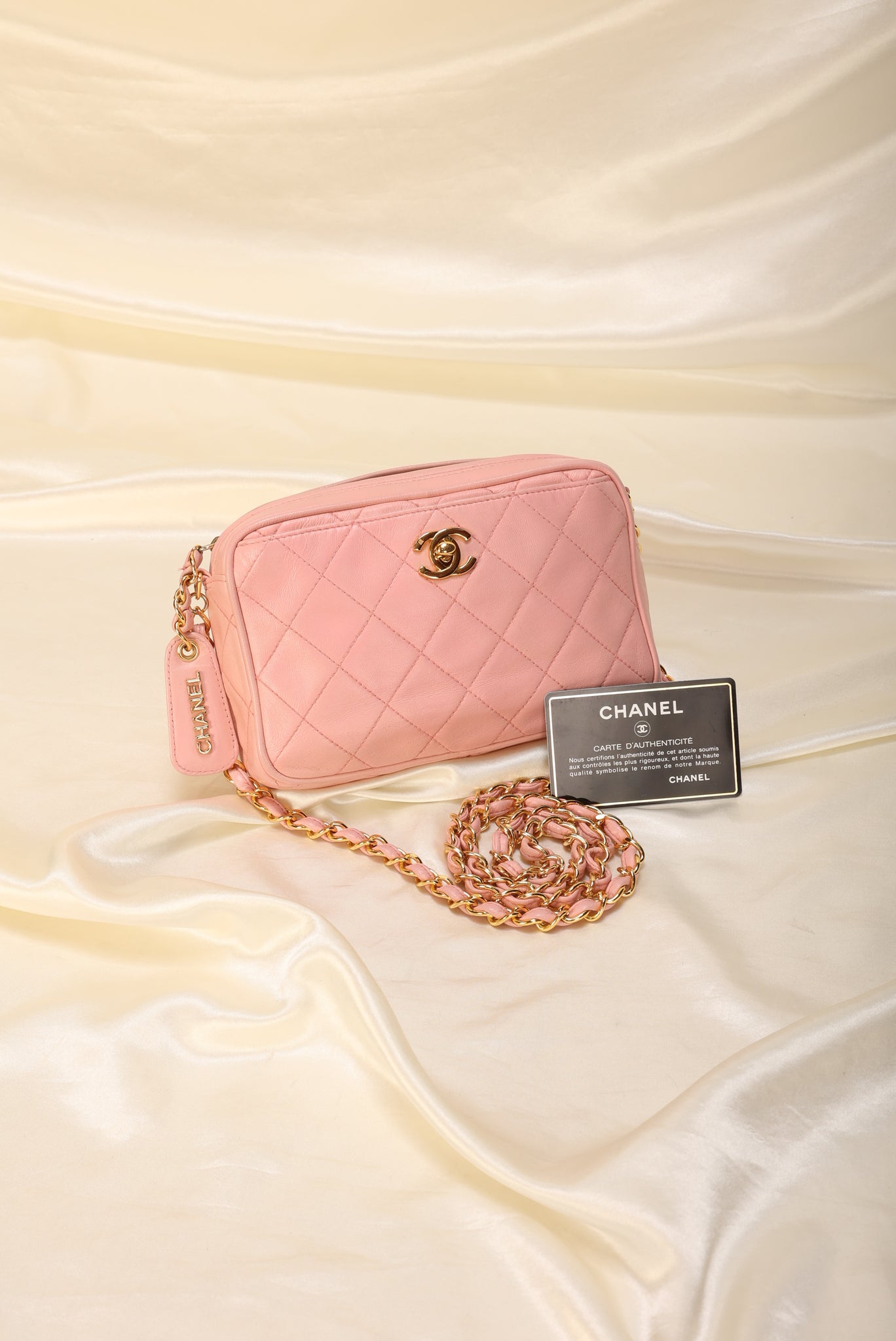 Rare Chanel Lambskin Rose Camera Bag