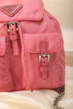 Pink Nylon Mini Backpack