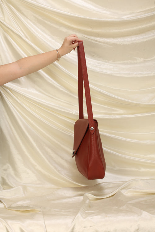 Hermes Hermès Kelly Burgundy Leather Handbag ()