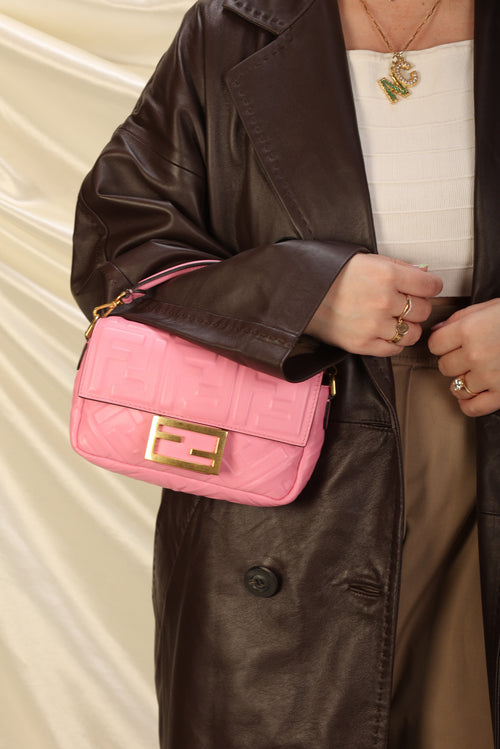 Baguette Mini - Pink nappa leather bag