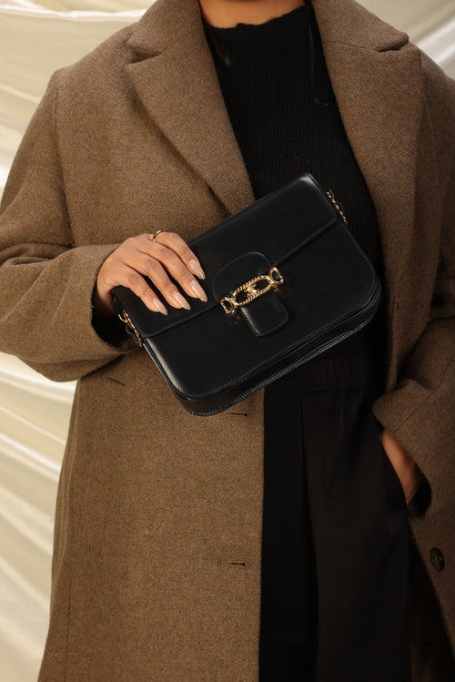 Rare Vintage Celine Triomphe Box Calf Shoulder Bag – SFN