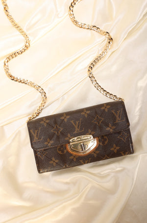 Louis Vuitton Quilted Monogam Turnlock Wallet on Chain
