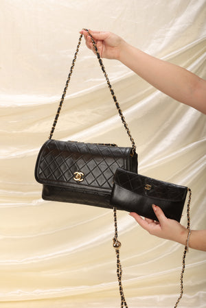 Chanel Lambskin Quilted Flap With Wallet
