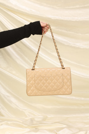 Chanel Nude Quilted Caviar Classic Medium Double Flap Bag, Excellent  Condition