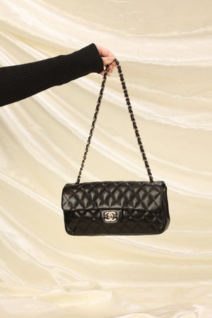 Chanel Black Quilted Caviar Leather Small East West Classic