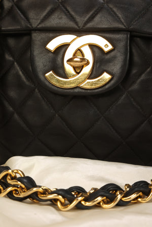 Chanel XL Logo Lambskin Jumbo Flap