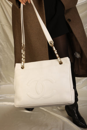 Chanel Caviar White Timeless Tote