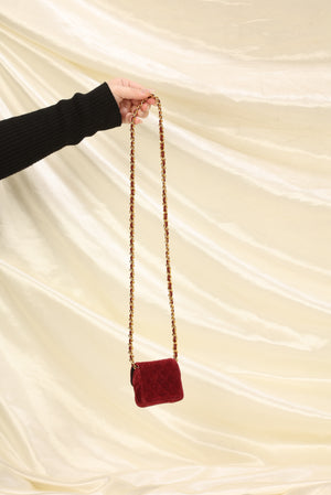 Rare Chanel Nano Velvet Flap Bag