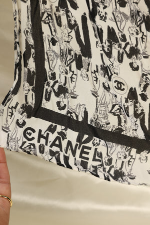 Rare Chanel Satin Flap Bag with Scarf